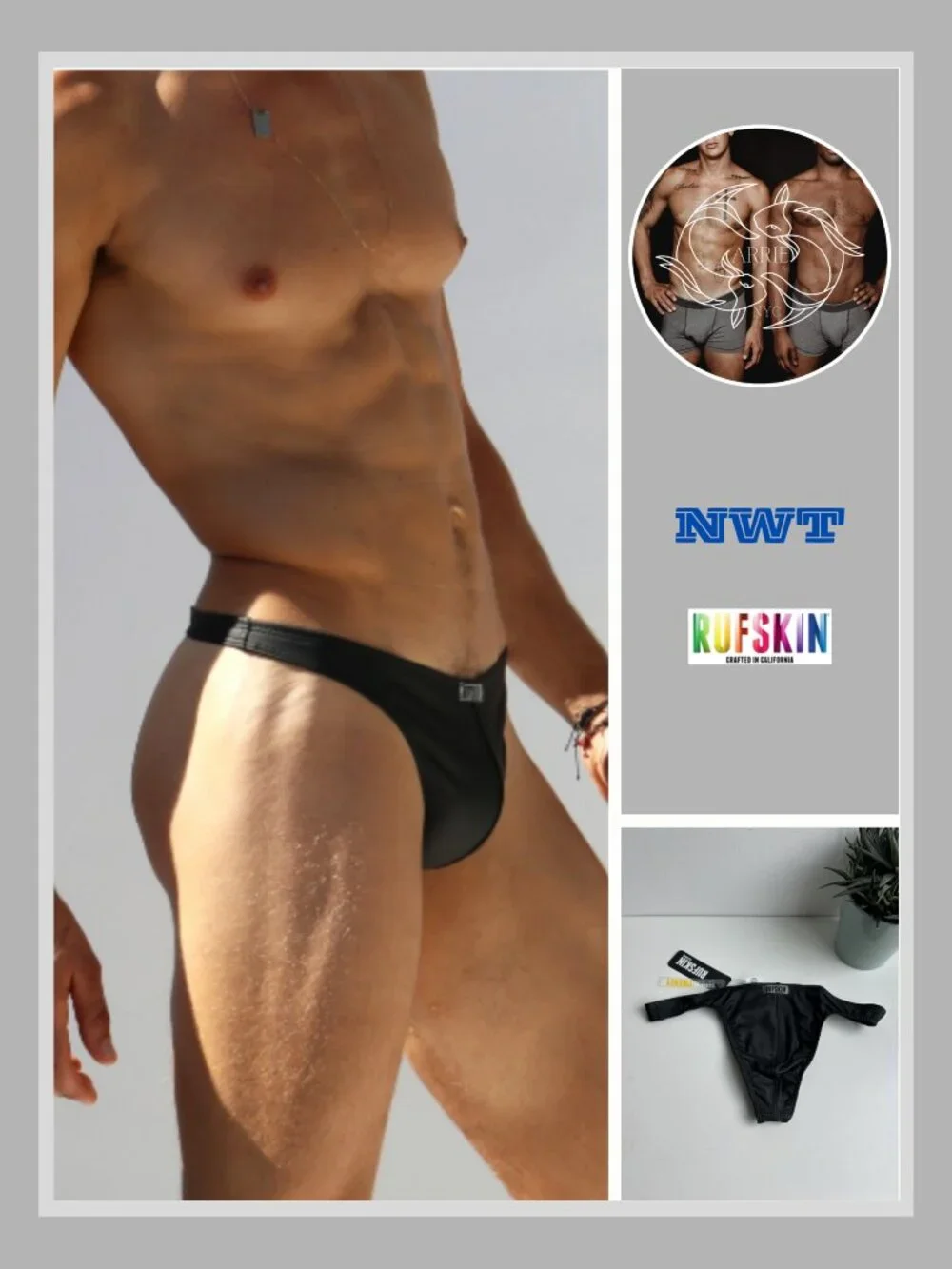 Rufskin - Julius Rubberized Thong - Black (M)